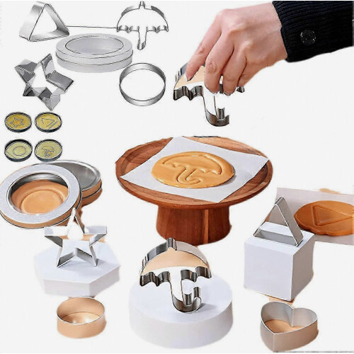 KATEA 6pcs Squid Dalgona Candy Cookie Kit, Cookie Cutter Set Candy Mold Biscuits Sugar Candy Making Tools, Cookie Cutters 2021 TV Realistic Korean Mov 2