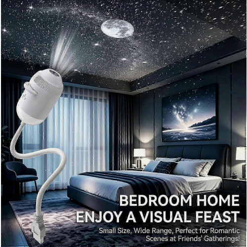 HD Smart Dynamic 5D Holographic Night Light Projector, Plug and Play HD 2-in-1-bl 2