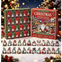 Calendrier de l'Avent 2026 avec peinture diamant, calendrier de compte à rebours et 24 décorations de gnomes, kit de loisirs créatifs d