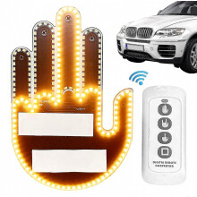 Luz divertida para el dedo del coche con mando a distancia, luz con forma de gesto del dedo medio en señal de protesta por la ira al vo