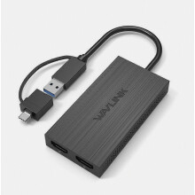 WAVLINK DisplayLink Dual 4K@60Hz -näyttösovitin USB-C - Dual HDMI -yhteensopiva muunnin, näyttökeskitin, laajennettu näyttötelakka
