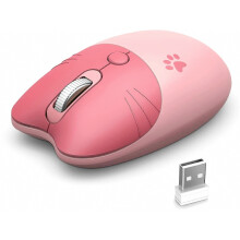Draadloze, compacte en stille muis met schattig konijnendesign, 2,4 GHz plug-and-play draadloze optische muis met USB nano-ontvanger vo