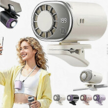 Aire acondicionado portátil para coche 2026 con 199 velocidades de viento, ajustable 360, con clip, pantalla LED, carga USB, ideal pa
