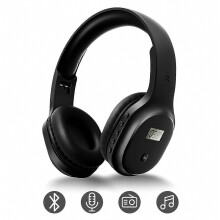 Écouteurs sans fil avec radio FM et Bluetooth 5.0, oreillettes rechargeables, microphone intégré, légers pour le jogging