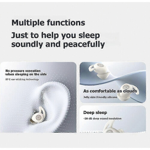 Wireless Bluetooth 5.3 Sleep Headphones, Noise Blocking Small Earplugs for Side Sleepers, Black 1