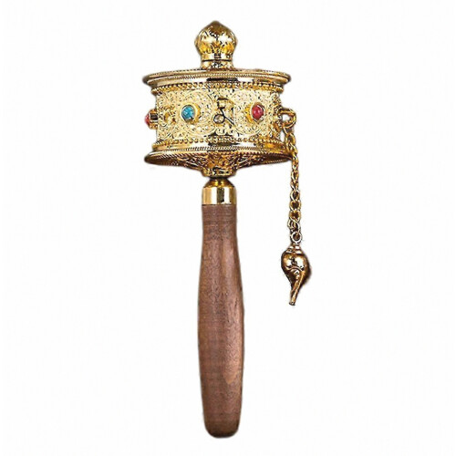 Tibetisch-buddhistisches Handgebetsrad mit sechs Wortmantras