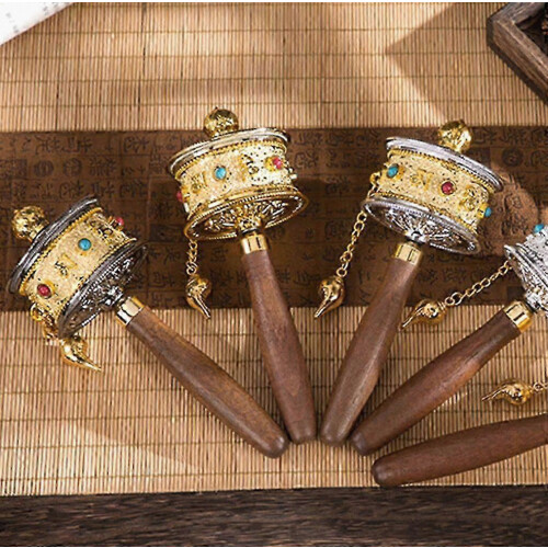 Tibetisch-buddhistisches Handgebetsrad mit sechs Wortmantras 2
