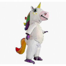 Aufblasbares Regenbogen-Einhorn-Kostüm für Erwachsene, Cosplay, Zentaur-Reittier, aufblasbares Outfit, Festival-Party-Wanderpferd-Kostü