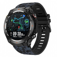 KC82 Outdoor GPS Smartwatch met Bluetooth-bellen, kompas, hoogtemeter, barometer, hartslagmeter en fitnessfunctie.