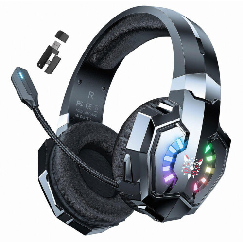 Cuffie da gioco ONIKUMA B15 tri-mode Bluetooth, 2.4G e cablate per e-sport con illuminazione RGB e microfono HD.