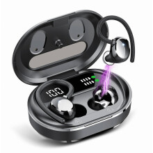 Écouteurs intra-auriculaires sans fil Q35 5.3 pour le sport, avec affichage numérique LED, réduction de bruit ENC, étanches et crochet