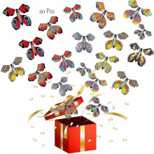 20 tarjetas mágicas de mariposas para regalos de cumpleaños y actuaciones: accesorios sorpresa para niños y adultos.