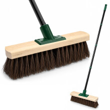 LSC 12'' Outdoor Broom with 140cm Strong Handle Heavy Duty Bassine Yard Broom St