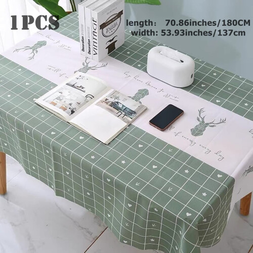 Aisszhao 137 * 180cm Wipe Clean PVC Tablecloth,Rectangular Large Easy Care Table 1