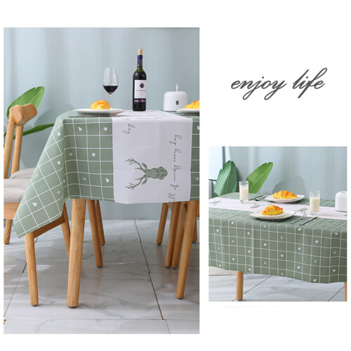 Aisszhao 137 * 180cm Wipe Clean PVC Tablecloth,Rectangular Large Easy Care Table 2