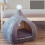 Niche pour chat/chien grise 30x30x40cm, compatible avec une utilisation intérieure 5