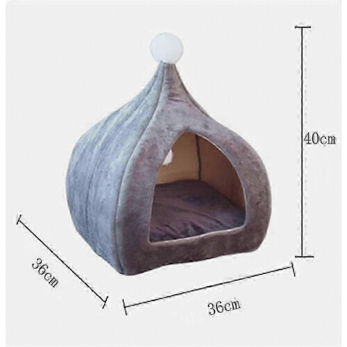 Niche pour chat/chien grise 30x30x40cm, compatible avec une utilisation intérieure 1