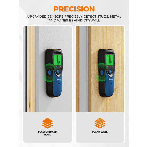 Mecurate 5-in-1 Stud Finder with LCD Display, Wall Scanner for Studs, Metal, AC 2