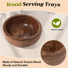 Paquete de 10 Cuencos de Madera de 6 Pulgadas para Hacer Velas, Cuencos Redondos de Madera de Paulownia para Portavelas
