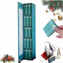 Adventný kalendár s miniatúrnou knižnou ozdobou 2026 - Vianočné odpočítavanie s 24 knihami, opakovane použiteľ
