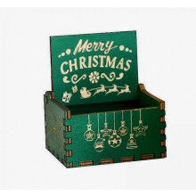 Lot de 2 mini boîtes à musique gravées, boîte à musique Joyeux Noël pour maman et papa