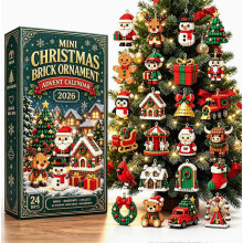 24 Days Mini Christmas Brick Ornament Advent Calendar 2026, 24 Unique Buildable Holiday Designs with Hanging Loops, Xmas Tree Hanging Orname
