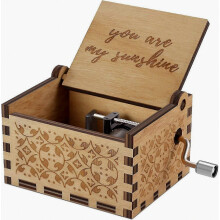Boîtes à musique en bois « You are My Sunshine », gravées au laser, style vintage. Idéales pour un anniversaire, Noël ou la Saint-Valentin.