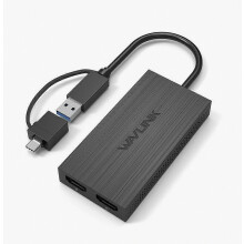WAVLINK DisplayLink Dual 4K@60Hz -näyttösovitin USB-C - Dual HDMI -yhteensopiva muunnin, näyttökeskitin, laajennettu näyttötelakka