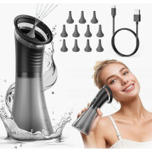 Système électrique d'extraction de cérumen, outil de nettoyage des oreilles à eau avec irrigation et 3 niveaux de pression, en toute sécurité.