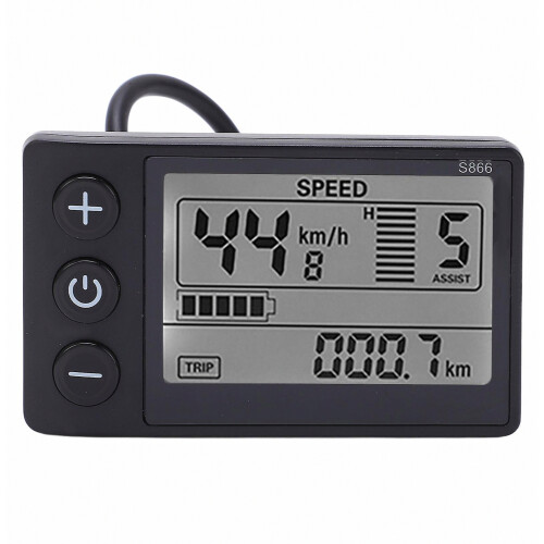 Ηλεκτρικό Ποδήλατο S866 Οθόνη LCD Μετρητής 24V 36V 48V Πίνακας Ελέγχου με Αδιάβροχο Πρίζα