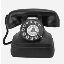 Gran modelo decorativo retro de teléfono de resina, estatua de teléfono giratorio vintage para decoración de ventanas de cafeterías y bares.