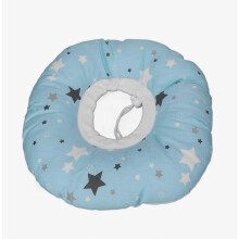 Oreiller pour piercing d'oreille, motif étoiles bleu clair, soulagement des douleurs d'oreille, pour dormir sur le côté