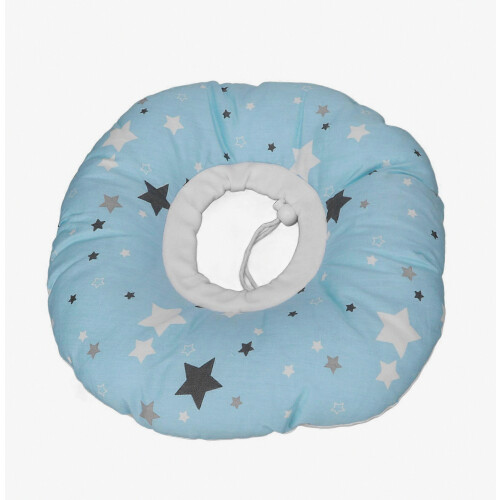 Ear Hole Piercing Pillow Light Blue Star Pattern Pressure Ear Sore Relief Pillow for Side Sleepers