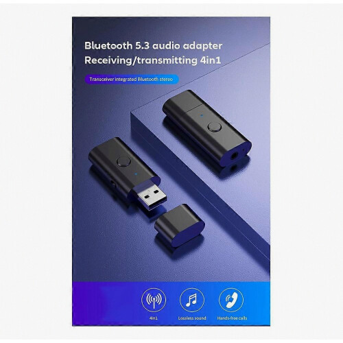Bluetooth 5.3 Transmitter Receiver, USB Bluetooth Adapter, Wireless Audio Transmitter for TV Home/C 2