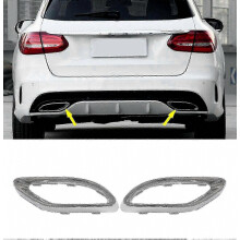 2PCS Metal Rear Exhaust Tip Covers for Mercedes Benz W177 W238 W205 E C Class 2058852221 2058852321