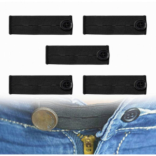5pcs Adjustable Elastic Waist Extender,Button Extender for Jeans,Elastic Button Extender Pants 1