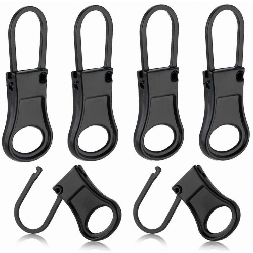 6pcs Replacement Zipper Pull Detachable Zipper Pull Tabs Metal Zipper Pull Extender Zipper Pull Repair Kit