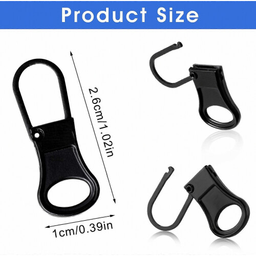 6pcs Replacement Zipper Pull Detachable Zipper Pull Tabs Metal Zipper Pull Extender Zipper Pull Repair Kit 1
