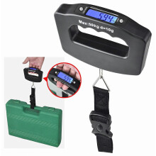 Handheld Portable Digital Luggage Scale with Grip - Travel Portable Electronic Weighing Suitcase and Bag - 110Lb/50kg - Black