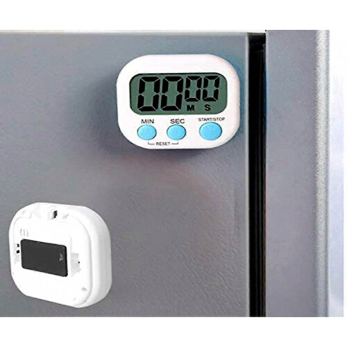 Digital Visual Timer Stopwatch Countdown Timer With Loud Alarm, Magnetic Backing, Stand, (white) 2