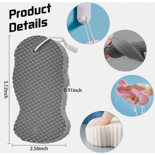 Super Soft Exfoliating Bath Sponge, Exfoliating Sponge Ultra Soft Bath Body Shower Sponge, Reusable Magic Sponge 2