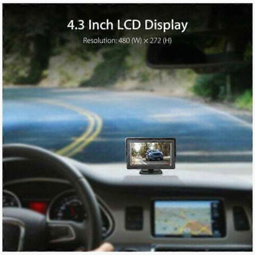 Wireless rear view camera system for car / truck / van / pickup / camper 4.3" 1