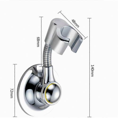 Suction Cup Shower Head Holder, Height Adjustable Shower Holder, Multi-Directional Suction Cup, Removable, Wall Mount 1