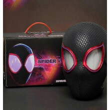 2026 Spider-Hero Mask with LED Light-Up Moving Eyes and Ring Remote Control