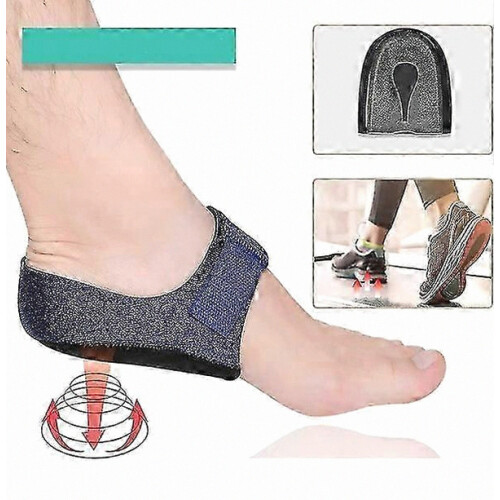 Adjustable Sweat-Wicking Heel Pads for Heel Pain Relief - 4-Pack (Blue) 1