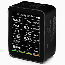 yhdessä ilmanlaadun ilmaisin PM2.5 TVOC CO2 CH2O lämpötila-kosteusmittari älykäs moniilmaisin