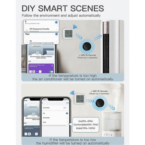 Temperature and Humidity Sensor, with Display, Wireless Thermometer for Home 2