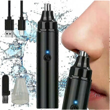 Oplaadbare trimmer voor neus-, oor- en gezichtshaar, draagbaar verzorgingsapparaat, roestvrijstalen mes, stille werking, USB-oplaadbaar, voor mannen