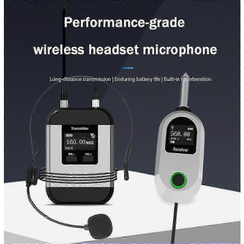 2026 Adatto sistema di microfoni wireless UHF Microfono a doppia testa indossabile e lavalier per eventi, discorsi e registrazioni 2