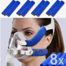 Confezione da 8 copricinturini universali riutilizzabili in morbido pile per CPAP, riducono i segni di pressione e garantiscono un utilizzo